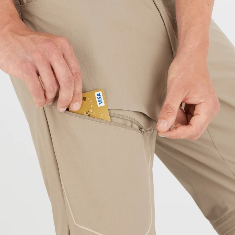 Salomon Wayfarer Zip Off Men's Sport Pants Khaki | CA 4G75